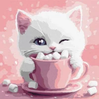 Картина за номерами "Какао для котика" (картина №3) 30х30 см