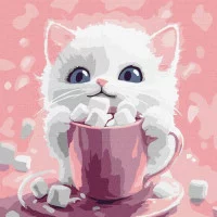 Картина за номерами "Какао для котика" (картина №1) 30х30 см