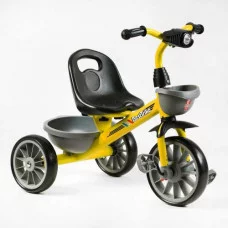 Велосипед 3-х колісний BS-16390 Best Trike (1) колеса EVA переднє 12’’, заднє 10’’, сталева рама, фара з музикою та світлом, 1 пісня українською та 2 англійською, 2 кошики, в коробці