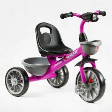 Велосипед 3-х колісний BS-44101 Best Trike (1) колеса EVA переднє 12’’, заднє 10’’, сталева рама, фара з музикою та світлом, 1 пісня українською та 2 англійською, 2 кошики, в коробці