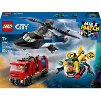Конструктор LEGO City Ремікс вертольотів, пожежних машин і підводних човнів 874 деталі (60462)
